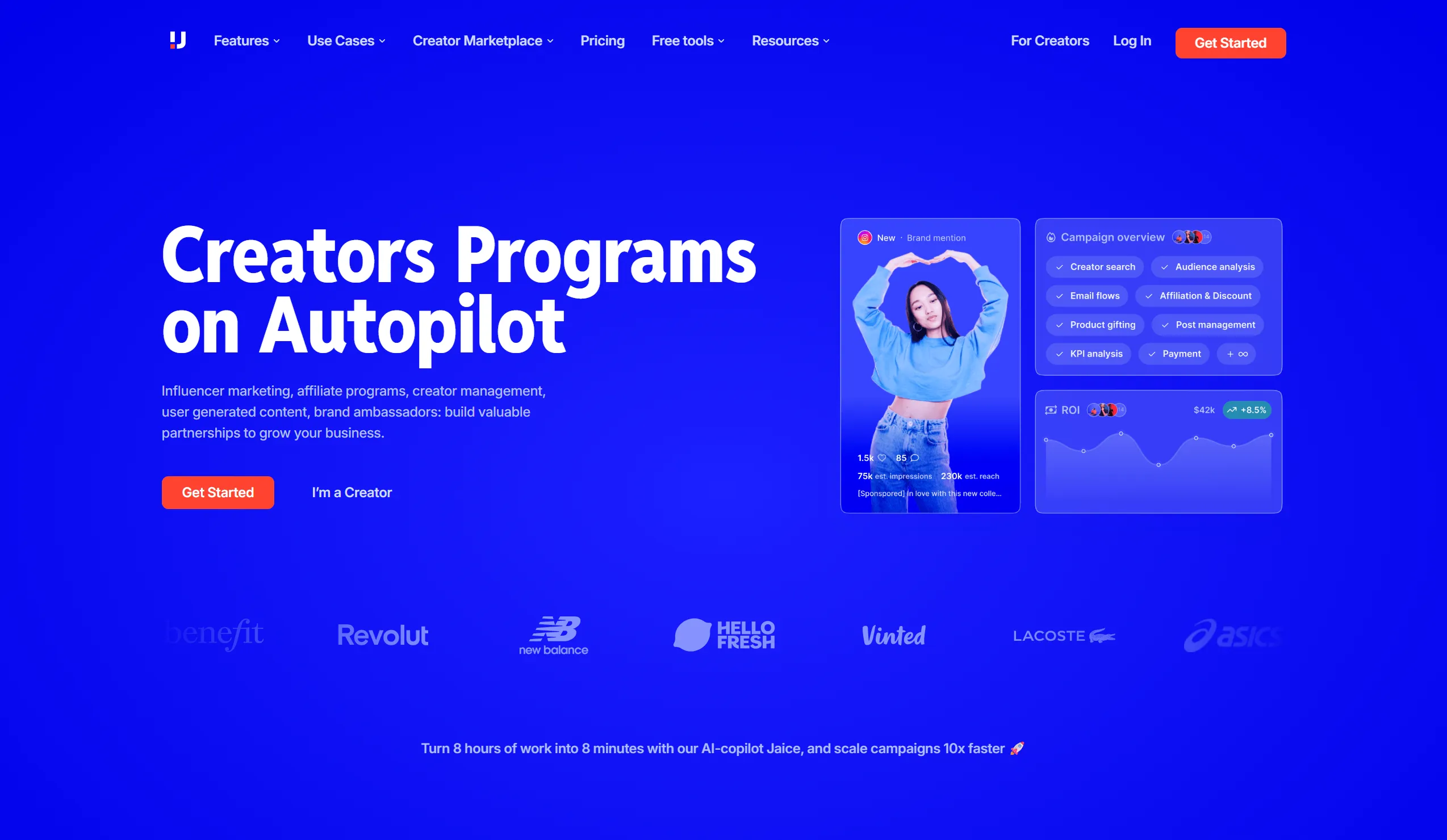 Upfluence platform screenshot