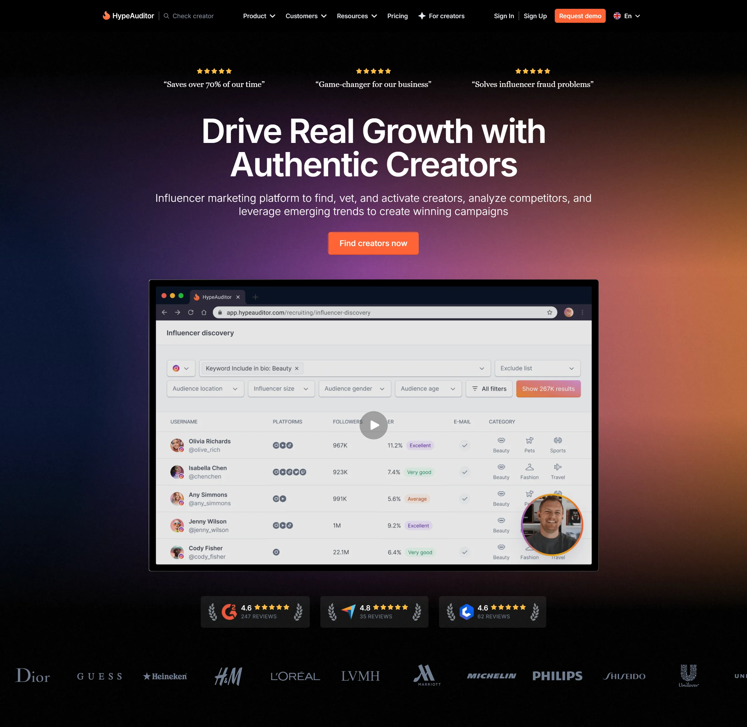 HypeAuditor platform